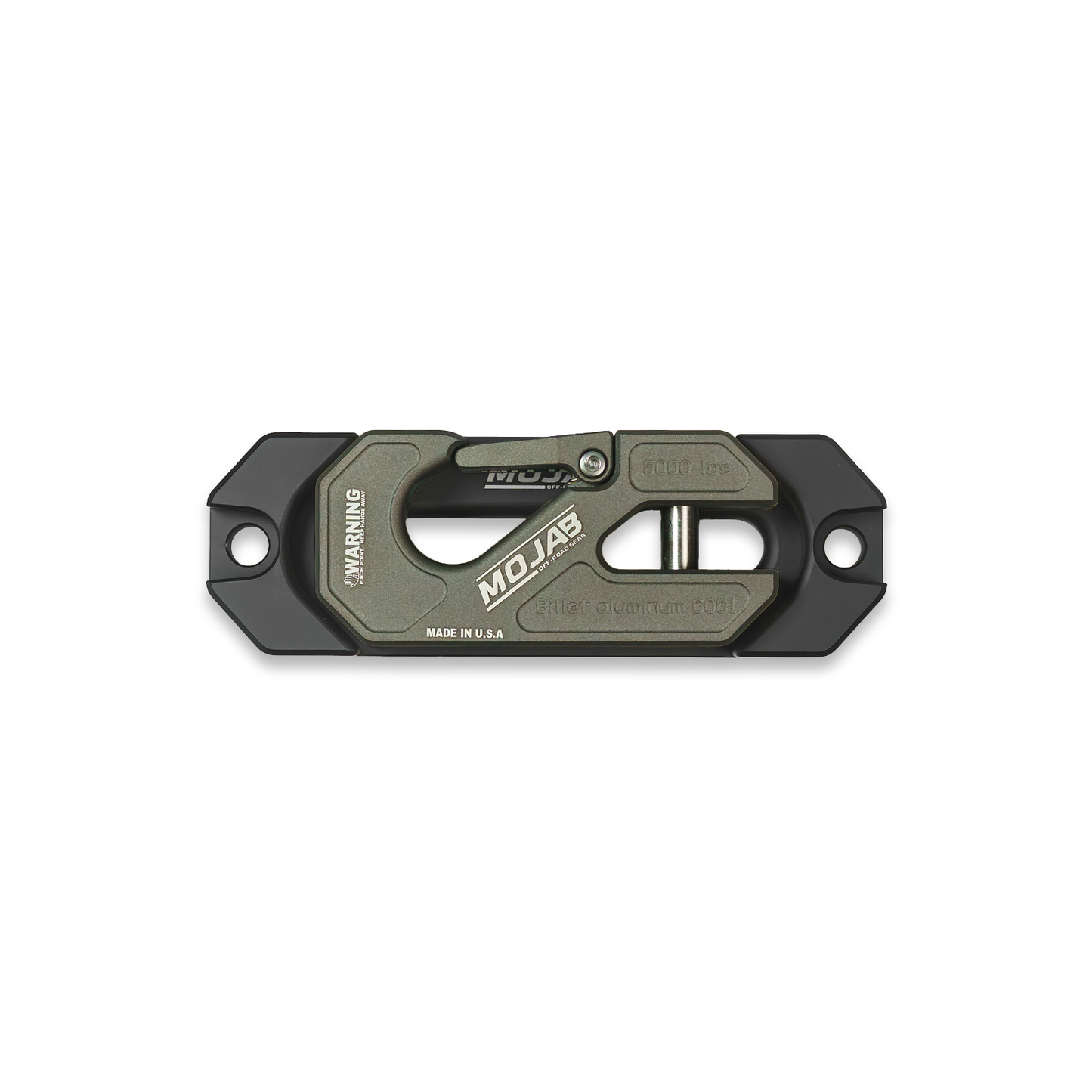 Side By Side / UTV Aluminum Recessed Winch Shackle with Fairlead Kit, closed latch (LIFE TIME WARRANTY*)