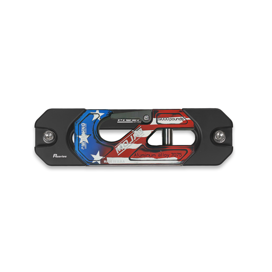 American Flag Aluminum Recessed Winch Shackle with Fairlead Kit, closed latch (LIFE TIME WARRANTY*)
